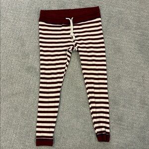 Free People Maroon and Cream Striped Pajama Pant only